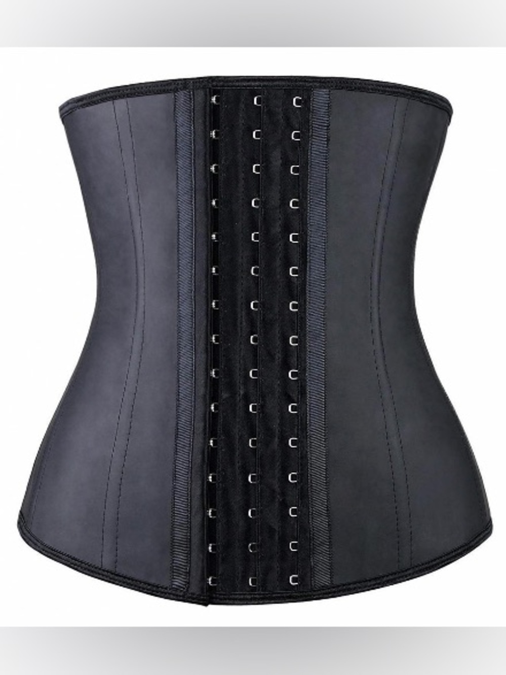 Yianna Black Waist Trainer Corset -3-Row Hook Compression Shapewear, Size S